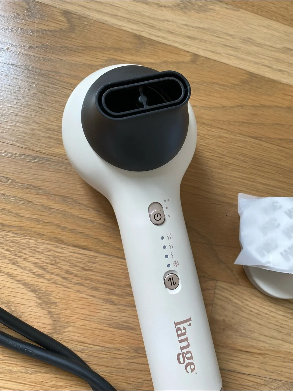 Lange Compact White and Rose Gold Hair Dryer Styler With Magnetic Wall Mount